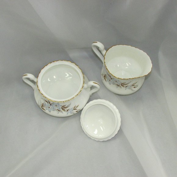 Vintage Royal Standard Fine Bone China Dawn Creamer & Sugar Bowl England Floral - Picture 3 of 5